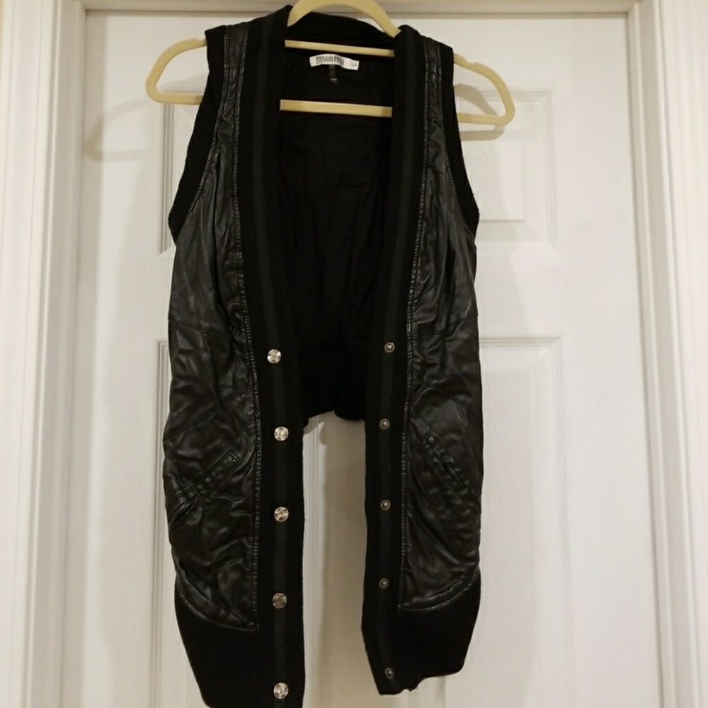 Faux leather vest